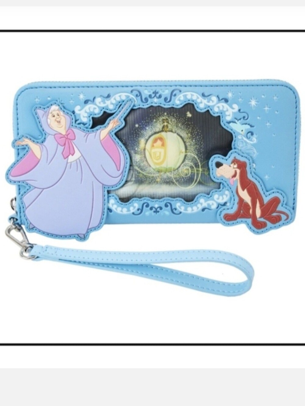 Disney x Loungefly Cinderella Mouse Zip-Around Wallet - Light Blue